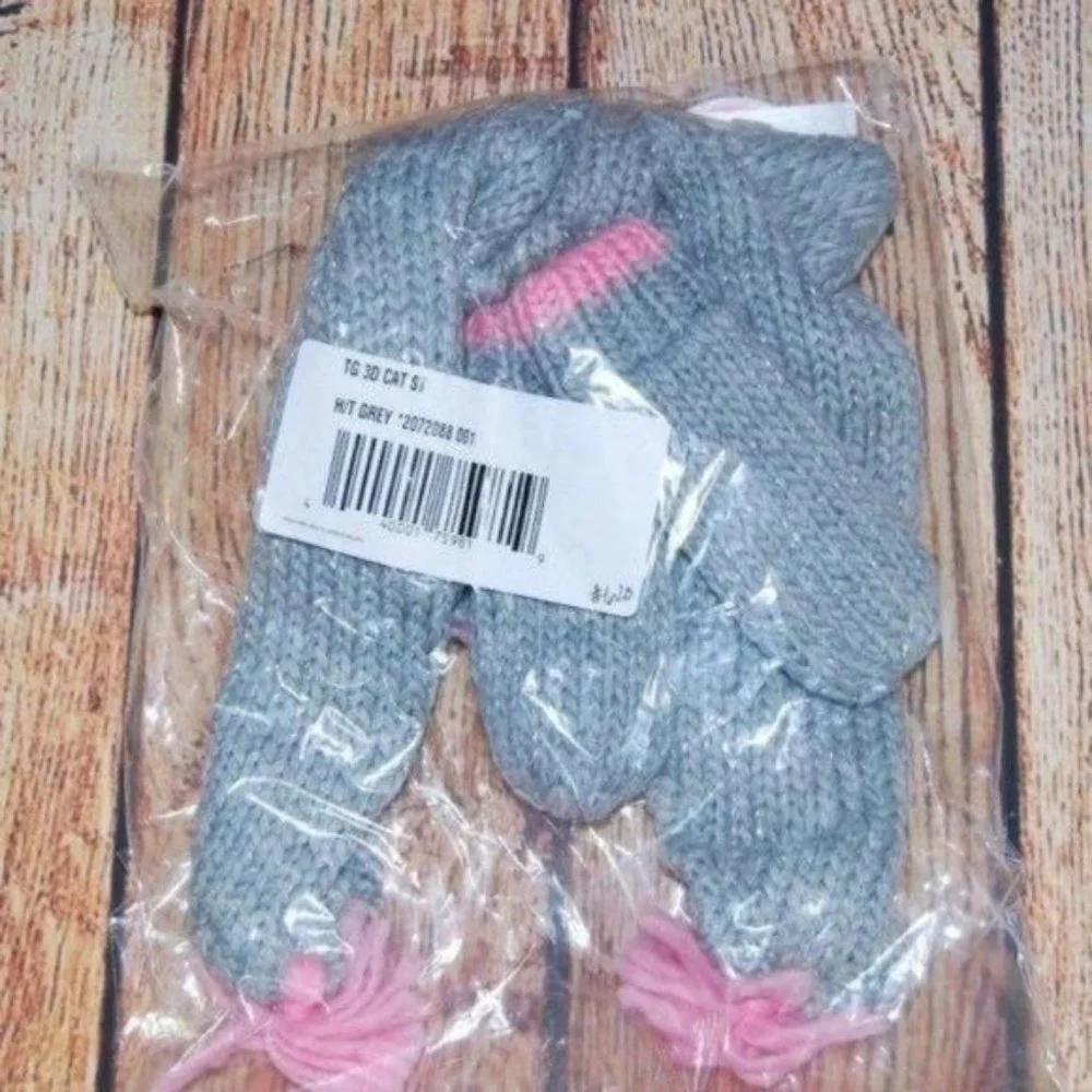 Girls Shimmer Kitty Hat And Mittens‎ Set